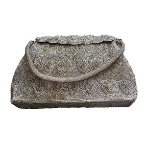 Vtg Beaded Purse Handmade in Hong Kong Evening Bag Wedding Party Prom Clutch